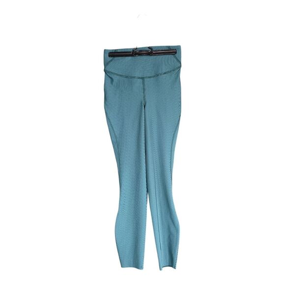 Lululemon Base Pace High-Rise Tight 25"Two-Tone Ribbed Green Jasper/Blue Chill 4 - Picture 1 of 4